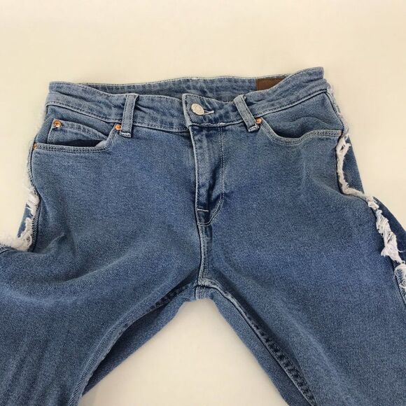 ASOS Frayed Outseam Skinny Jeans Women's Size 28 Mid-Rise Stretch Denim Pockets - Picture 7 of 14